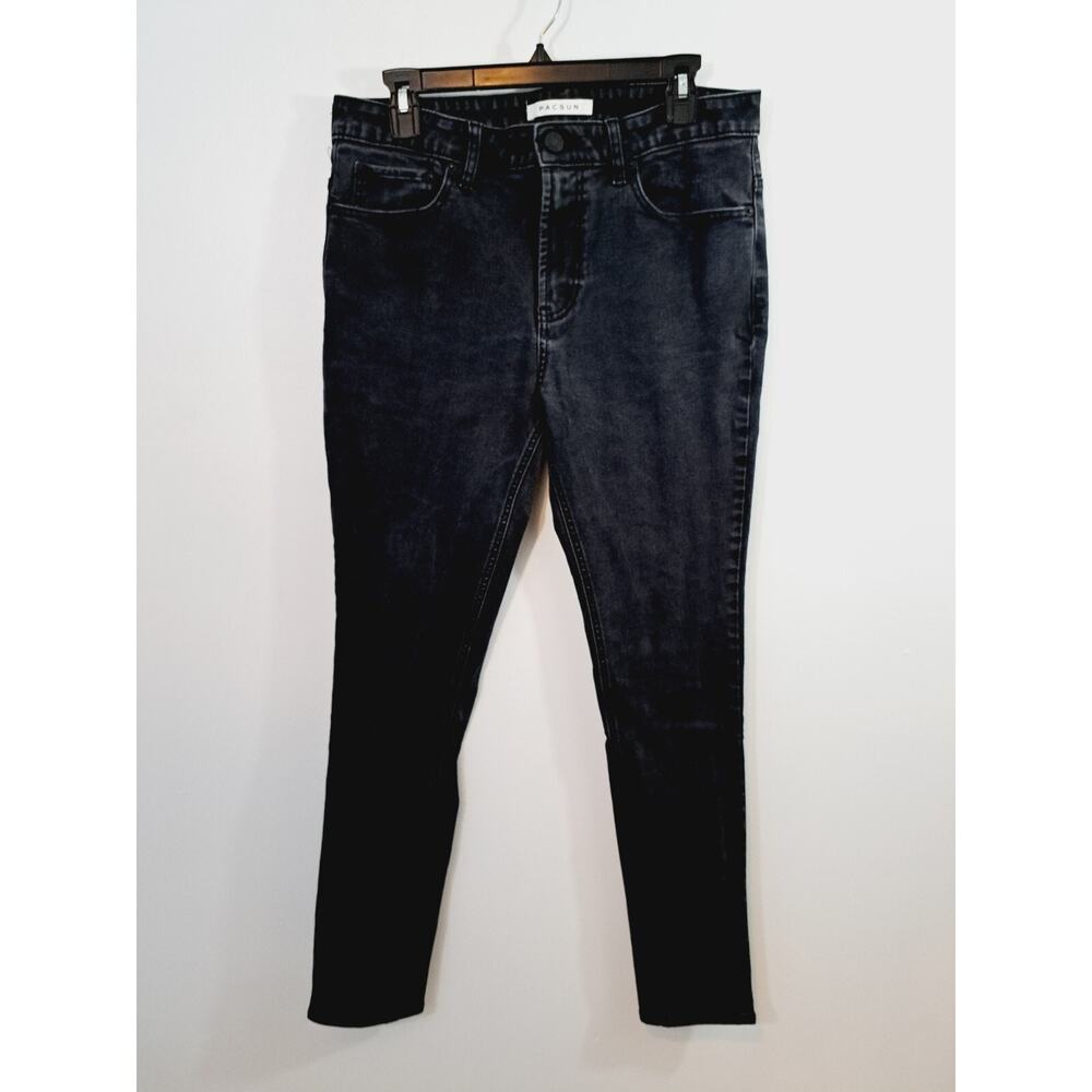 Pacsun Stacked Skinny Jeans Men's Size 33x32 Active Stretch Black Denim
